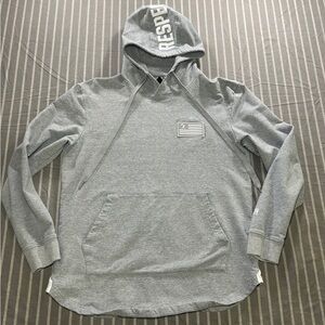 Gray Hoodie with Flag Patch